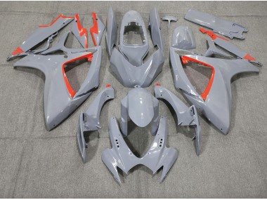 Nardo and Red Trim 2006-2007 Suzuki GSXR 600-750 Motorcycle Fairings