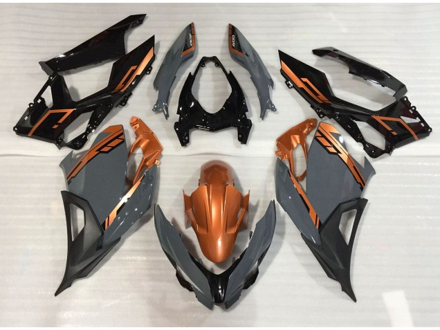 Nardo Gray and Orange 2018-2020 Kawasaki Ninja 400 Motorcycle Fairings Nardo Gray and Orange 2018-2020 Kawasaki Ninja 400 Motorcycle Fairings