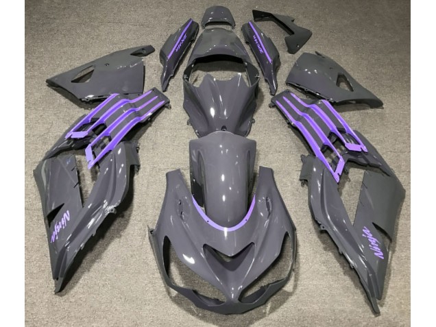 Nardo Gray & Purple 2012-2019 Kawasaki ZX14R Motorcycle Fairings Nardo Gray & Purple 2012-2019 Kawasaki ZX14R Motorcycle Fairings