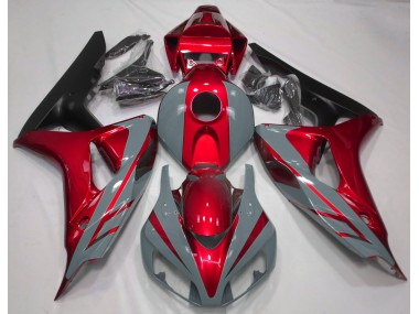 Nardo Grey and Red 2006-2007 Honda CBR1000RR Motorcycle Fairings