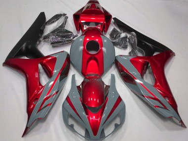 Nardo Grey and Red 2006-2007 Honda CBR1000RR Motorcycle Fairings