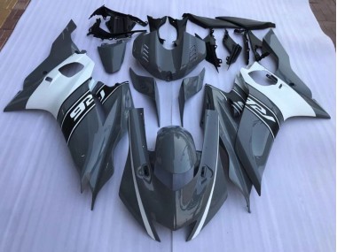 Nardo Grey and White 2017-2019 Yamaha R6 Motorcycle Fairings