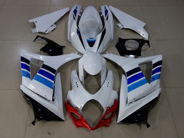 OEM Style Blue and White 2007-2008 Suzuki GSXR 1000 Motorcycle Fairings OEM Style Blue and White 2007-2008 Suzuki GSXR 1000 Motorcycle Fairings