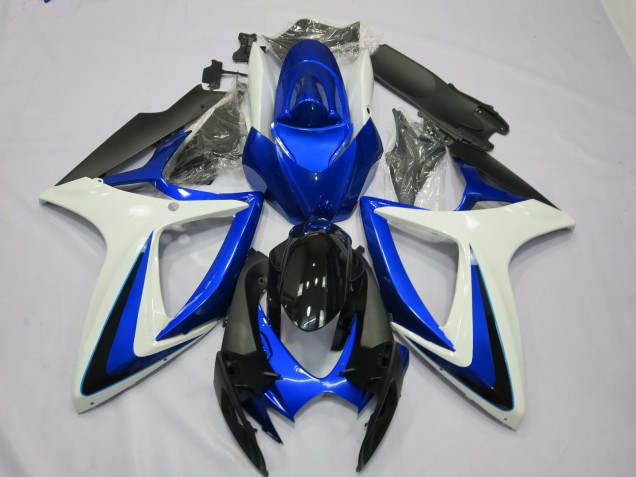 OEM Style White Blue 2006-2007 Suzuki GSXR 600-750 Motorcycle Fairings OEM Style White Blue 2006-2007 Suzuki GSXR 600-750 Motorcycle Fairings