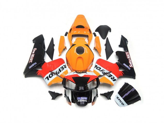 One Heart. Repsol 2003-2004 Honda CBR600RR Motorcycle Fairings One Heart. Repsol 2003-2004 Honda CBR600RR Motorcycle Fairings