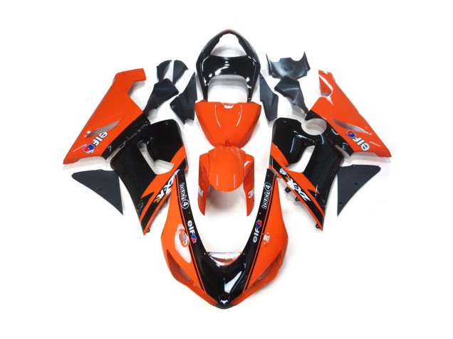 Orange and Black Elf 2005-2006 Kawasaki ZX6R Motorcycle Fairings Orange and Black Elf 2005-2006 Kawasaki ZX6R Motorcycle Fairings
