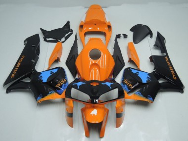 Orange and Black Splatter 2005-2006 Honda CBR600RR Motorcycle Fairings