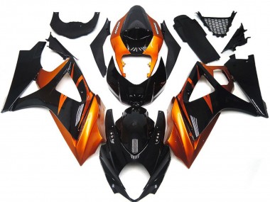 Orange and Gloss Black Style 2007-2008 Suzuki GSXR 1000 Motorcycle Fairings