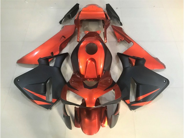 Orange and Matte Black 2003-2004 Honda CBR600RR Motorcycle Fairings Orange and Matte Black 2003-2004 Honda CBR600RR Motorcycle Fairings
