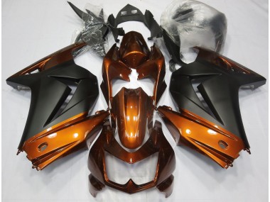 Orange and Matte Black 2008-2013 Kawasaki Ninja 250 Motorcycle Fairings