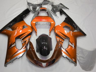 Orange and Silver 2001-2003 Suzuki GSXR 600-750 Motorcycle Fairings