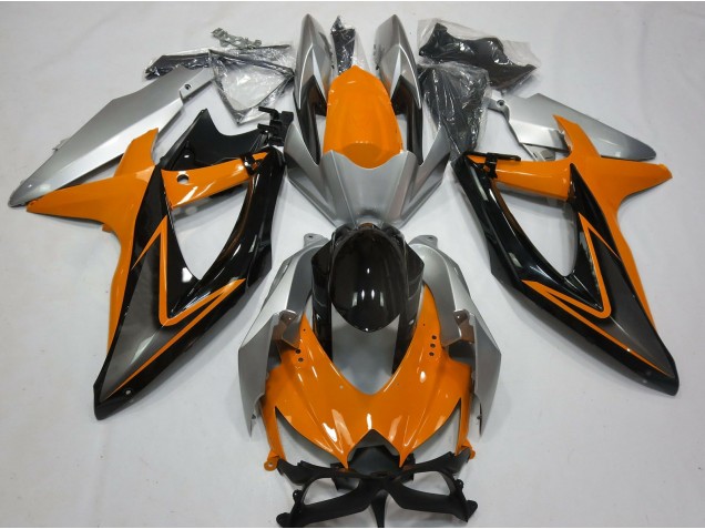 Orange and Silver 2008-2010 Suzuki GSXR 600-750 Motorcycle Fairings Orange and Silver 2008-2010 Suzuki GSXR 600-750 Motorcycle Fairings