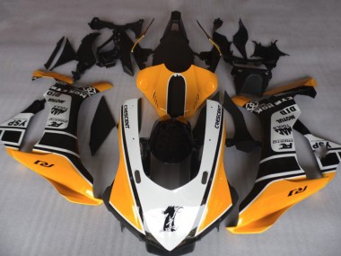Orange and White 2015-2019 Yamaha R1 Motorcycle Fairings