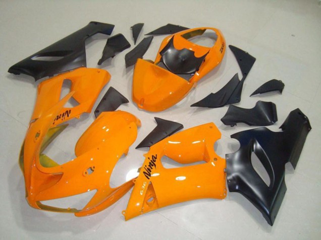 Orange Black 2005-2006 Kawasaki ZX6R Motorcycle Fairings Orange Black 2005-2006 Kawasaki ZX6R Motorcycle Fairings