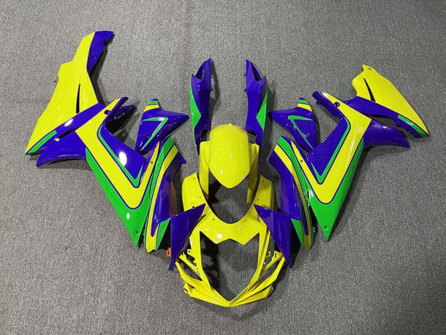 Orange Green and Blue 2011-2020 Suzuki GSXR 600-750 Motorcycle Fairings Orange Green and Blue 2011-2020 Suzuki GSXR 600-750 Motorcycle Fairings