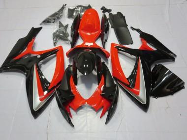 Orange Silver and Black 2006-2007 Suzuki GSXR 600-750 Motorcycle Fairings