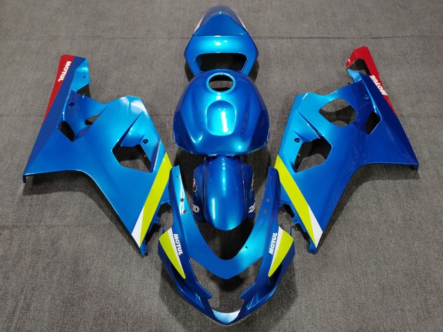 Pearl Blue Yellow 2004-2005 Suzuki GSXR 600-750 Motorcycle Fairings Pearl Blue Yellow 2004-2005 Suzuki GSXR 600-750 Motorcycle Fairings