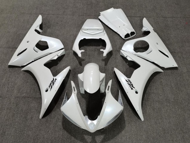 Pearl White 2003-2005 Yamaha R6 Motorcycle Fairings Pearl White 2003-2005 Yamaha R6 Motorcycle Fairings