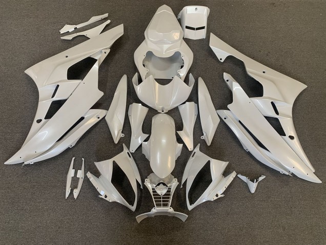 Pearl White 2006-2007 Yamaha R6 Motorcycle Fairings Pearl White 2006-2007 Yamaha R6 Motorcycle Fairings