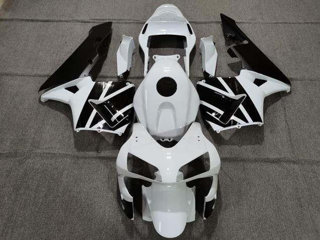 Pearl White and Black 2003-2004 Honda CBR600RR Motorcycle Fairings Pearl White and Black 2003-2004 Honda CBR600RR Motorcycle Fairings