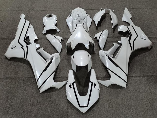 Pearl White & Black Lining 2017-2019 Honda CBR1000RR Motorcycle Fairings
