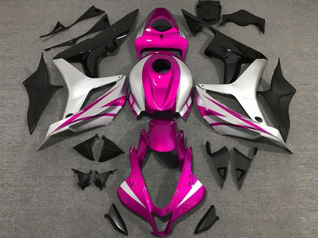 Pink and Silver OEM Style 2007-2008 Honda CBR600RR Motorcycle Fairings Pink and Silver OEM Style 2007-2008 Honda CBR600RR Motorcycle Fairings
