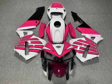 Pink and White Wings 2005-2006 Honda CBR600RR Motorcycle Fairings