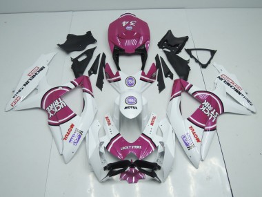 Pink Lucky Strike 2008-2010 Suzuki GSXR 600-750 Motorcycle Fairings