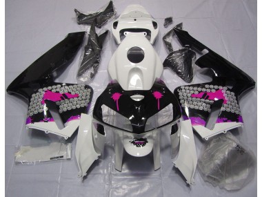 Pink Splatter on Gloss Black 2005-2006 Honda CBR600RR Motorcycle Fairings