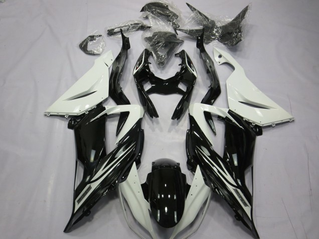 Plain Gloss Black White 2013-2018 Kawasaki ZX6R Motorcycle Fairings Plain Gloss Black White 2013-2018 Kawasaki ZX6R Motorcycle Fairings