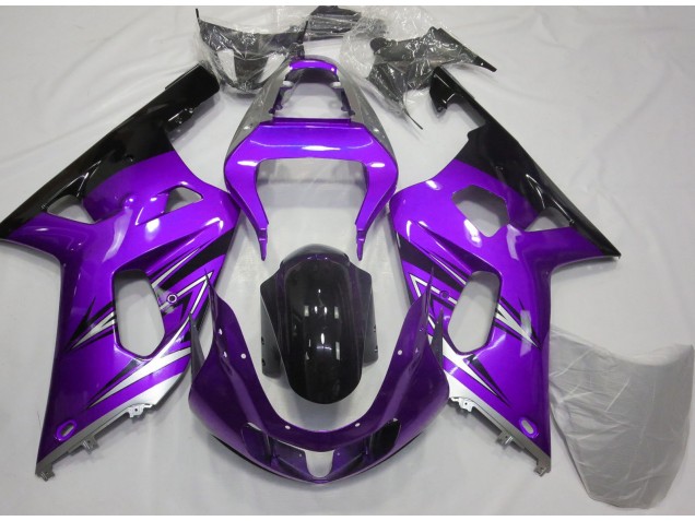 Purple and Silver 2001-2003 Suzuki GSXR 600-750 Motorcycle Fairings Purple and Silver 2001-2003 Suzuki GSXR 600-750 Motorcycle Fairings
