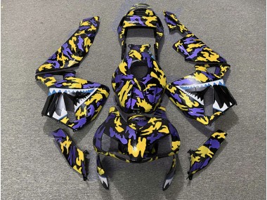 Purple and Yellow Camo 2003-2004 Honda CBR600RR Motorcycle Fairings