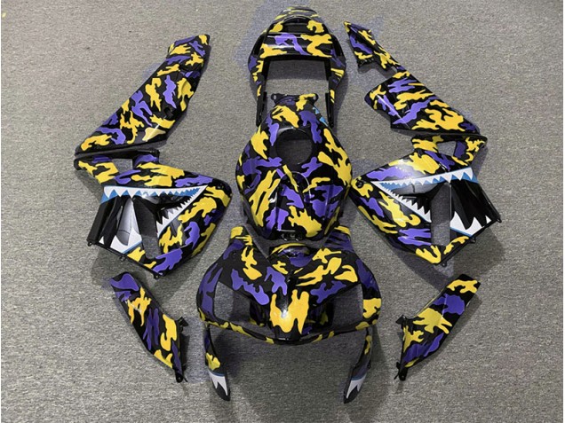 Purple and Yellow Camo 2003-2004 Honda CBR600RR Motorcycle Fairings Purple and Yellow Camo 2003-2004 Honda CBR600RR Motorcycle Fairings