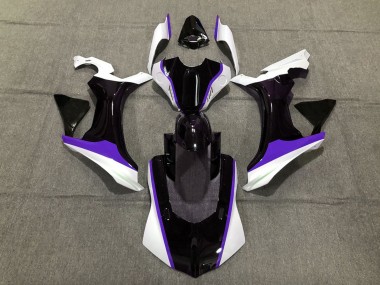 Purple Black and White 2015-2019 Yamaha R1 Motorcycle Fairings