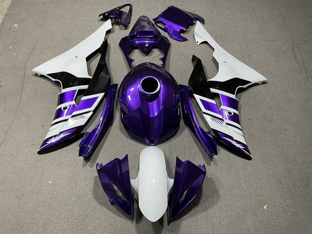 Purple Black and White OEM Style 2008-2016 Yamaha R6 Motorcycle Fairings Purple Black and White OEM Style 2008-2016 Yamaha R6 Motorcycle Fairings