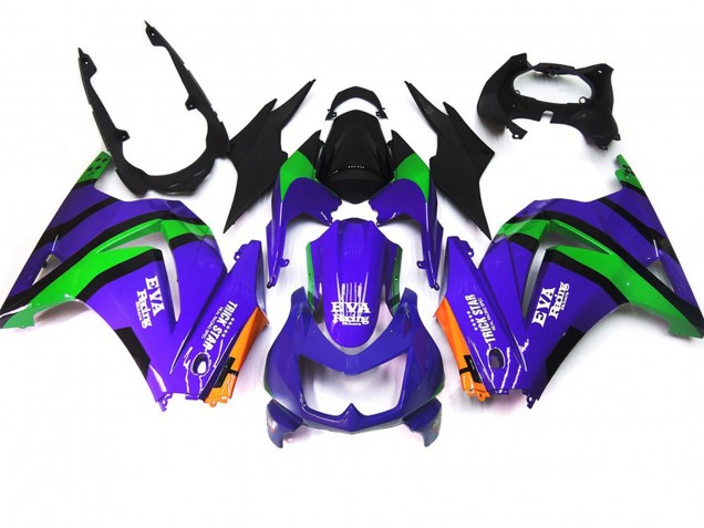 Purple Green and black 2008-2013 Kawasaki Ninja 250 Motorcycle Fairings Purple Green and black 2008-2013 Kawasaki Ninja 250 Motorcycle Fairings
