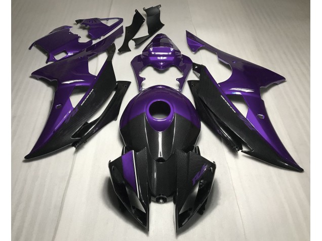 Purple w Carbon Style 2008-2016 Yamaha R6 Motorcycle Fairings Purple w Carbon Style 2008-2016 Yamaha R6 Motorcycle Fairings