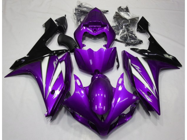Purple White and Black 2007-2008 Yamaha R1 Motorcycle Fairings Purple White and Black 2007-2008 Yamaha R1 Motorcycle Fairings
