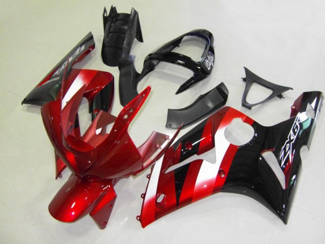 Red and Black 2003-2004 Kawasaki ZX6R Motorcycle Fairings Red and Black 2003-2004 Kawasaki ZX6R Motorcycle Fairings