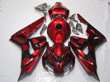 Red and Black Candy 2006-2007 Honda CBR1000RR Motorcycle Fairings