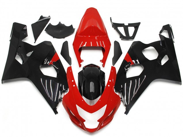 Red and Black Gloss Style 2004-2005 Suzuki GSXR 600-750 Motorcycle Fairings Red and Black Gloss Style 2004-2005 Suzuki GSXR 600-750 Motorcycle Fairings