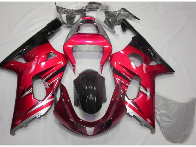 Red and Silver 2001-2003 Suzuki GSXR 600-750 Motorcycle Fairings Red and Silver 2001-2003 Suzuki GSXR 600-750 Motorcycle Fairings