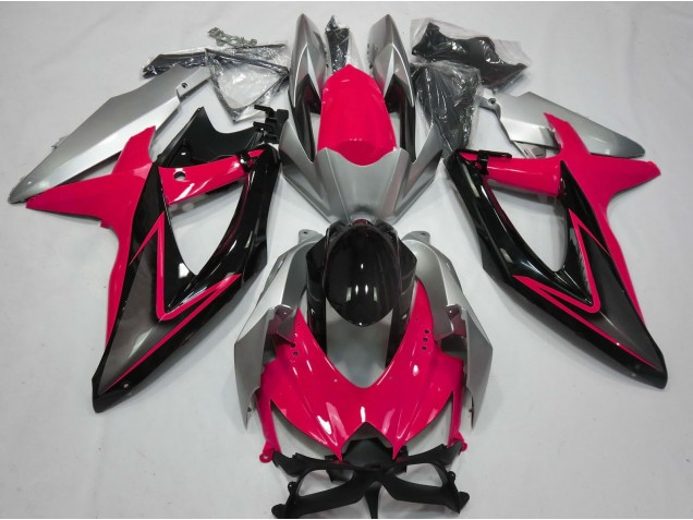 Red and Silver 2008-2010 Suzuki GSXR 600-750 Motorcycle Fairings Red and Silver 2008-2010 Suzuki GSXR 600-750 Motorcycle Fairings