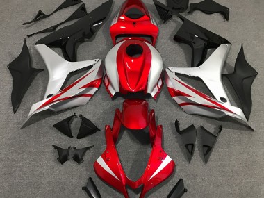 Red and Silver OEM Style 2007-2008 Honda CBR600RR Motorcycle Fairings