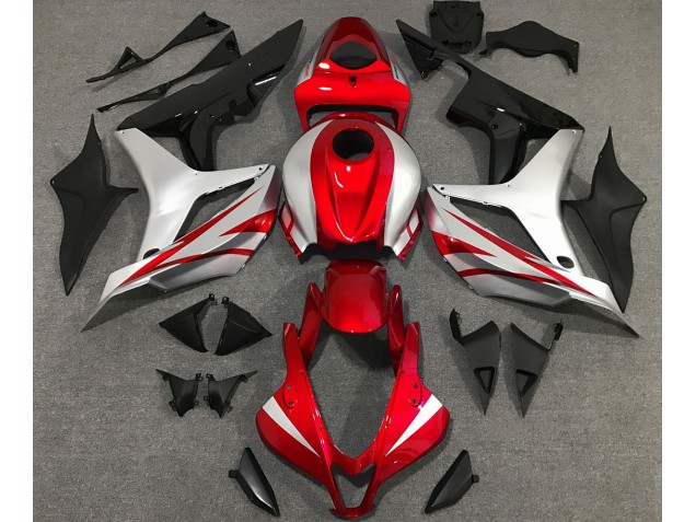 Red and Silver OEM Style 2007-2008 Honda CBR600RR Motorcycle Fairings Red and Silver OEM Style 2007-2008 Honda CBR600RR Motorcycle Fairings