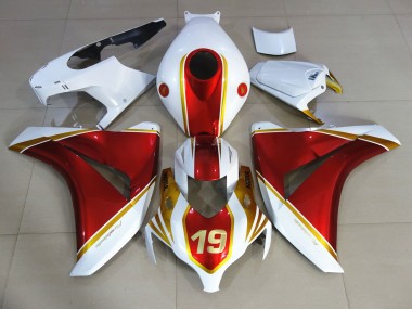 Red and White 19 2008-2011 Honda CBR1000RR Motorcycle Fairings