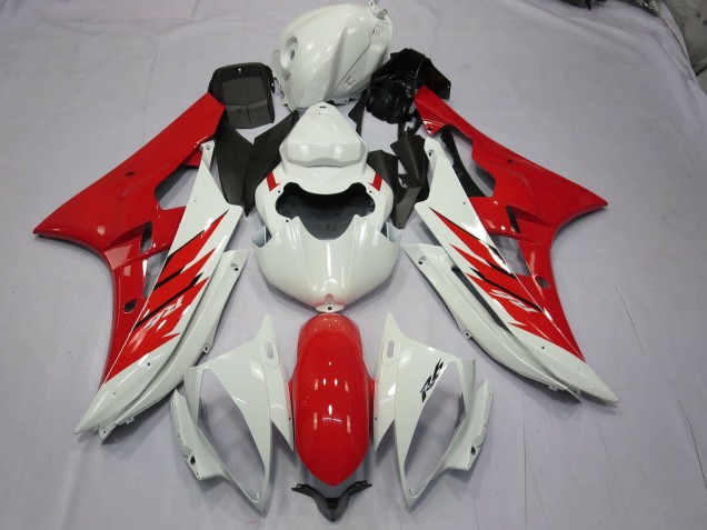 Red and White 2006-2007 Yamaha R6 Motorcycle Fairings Red and White 2006-2007 Yamaha R6 Motorcycle Fairings