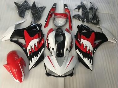Red and White Shark 2015-2018 Yamaha R3 Motorcycle Fairings