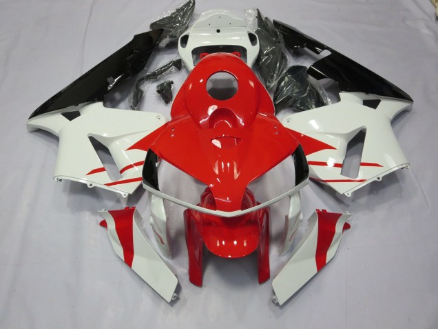 Red and White Style 2005-2006 Honda CBR600RR Motorcycle Fairings Red and White Style 2005-2006 Honda CBR600RR Motorcycle Fairings