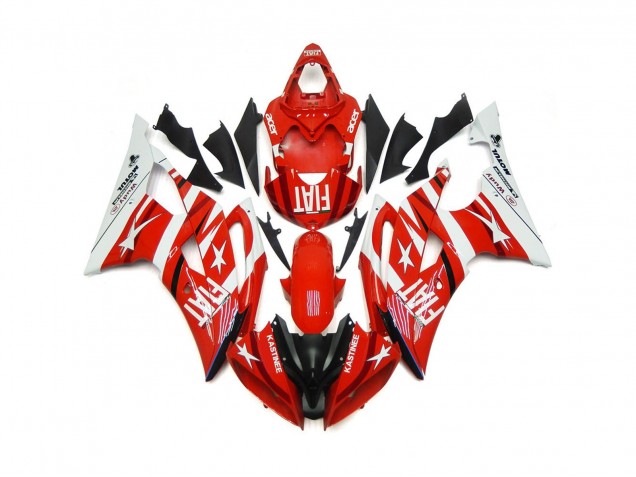 Red and White with Stars 2008-2016 Yamaha R6 Motorcycle Fairings Red and White with Stars 2008-2016 Yamaha R6 Motorcycle Fairings